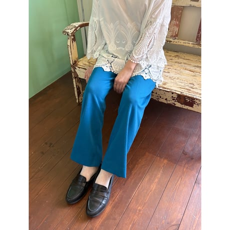 made in USA turquoise blue Jersey pants