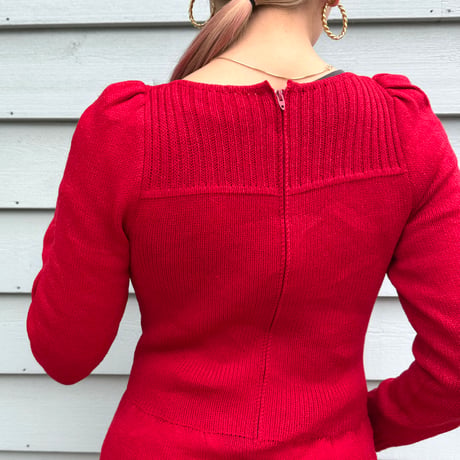 red knit dress