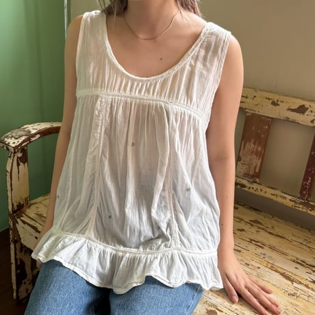 embroidery beads sleeveless tops