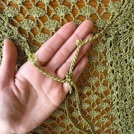 green crochet cardigan