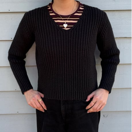 made in Italy v neck knit