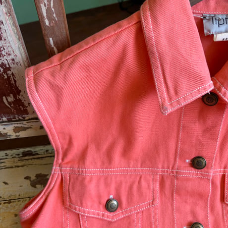 coral pink sleeveless jacket