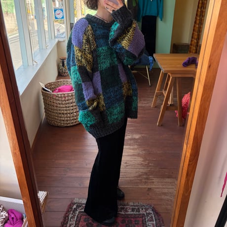 block pattern sweater