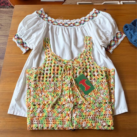 made in USA rainbow embroidery design blouse
