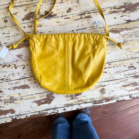yellow lether bag