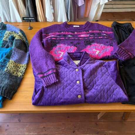 flower pattern purple sweaterc