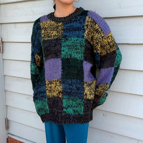 block pattern sweater