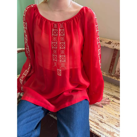 see-through embroidery tunic