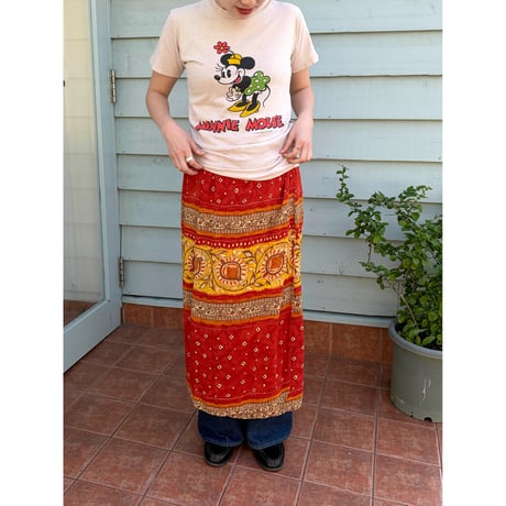 red  wrap skirt