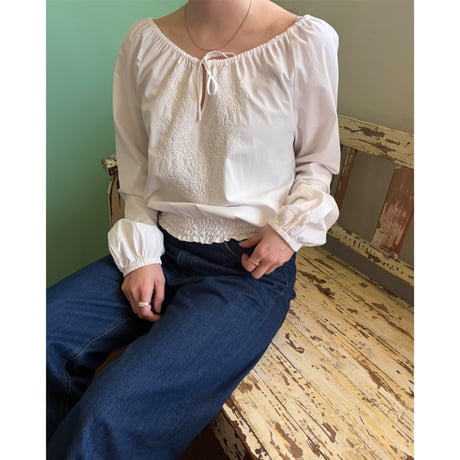 waist gather blouse