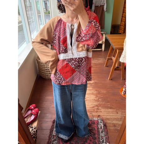 patchwork design tunic ⚪️