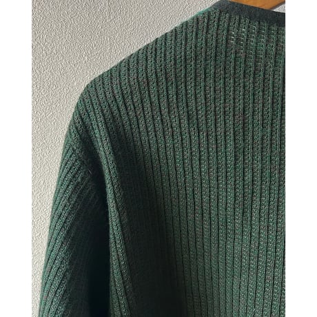 green shaggy knit jacket