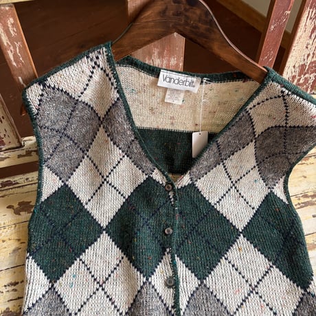 made in USA argyle knit vest