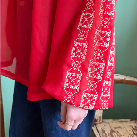 see-through embroidery tunic