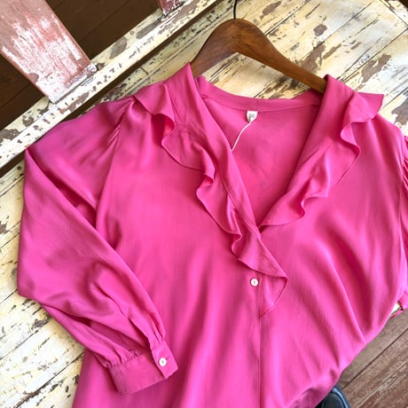 made in Italy pink frill blouse