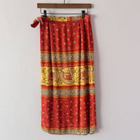 red  wrap skirt