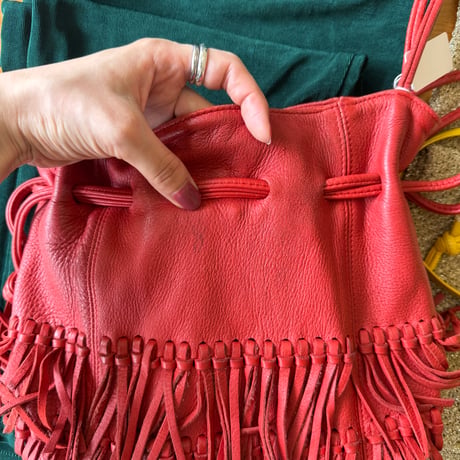 lether fringe shoulder bag