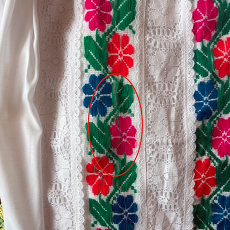 White embroidery Mexican dress