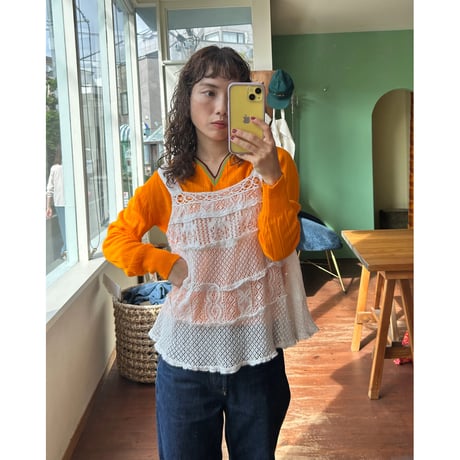 orange striped knit