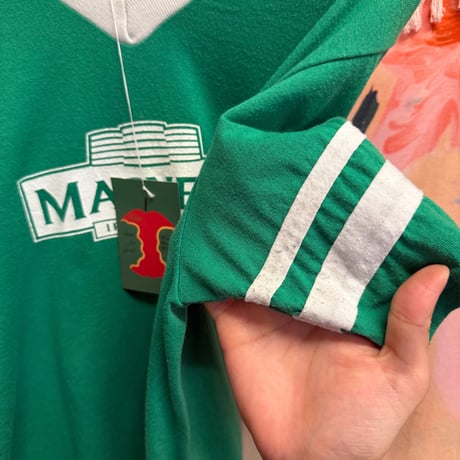 made in Mexico green v neck print tee