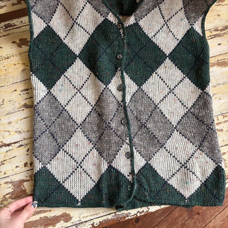 made in USA argyle knit vest