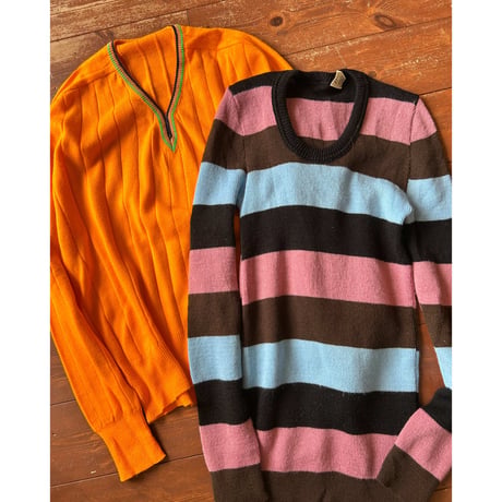 orange striped knit