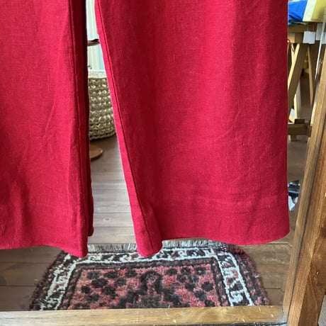 linen red pants