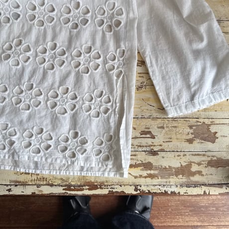 cutwork lace midi dress