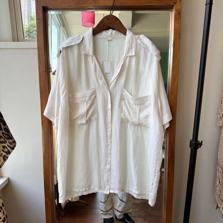 open collar silk shirt