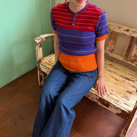 line knit s/s tops