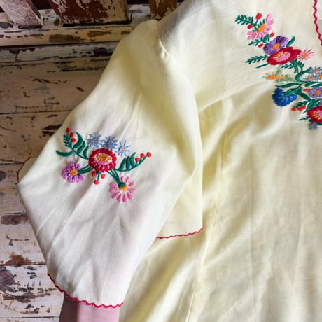 yellow embroidery blouse