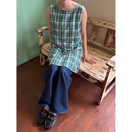 check pattern midi dress