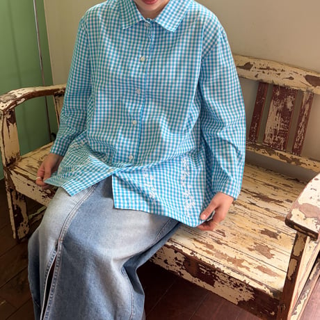 embroidery check shirt