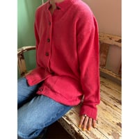 made in Scotland pink knit cardigan