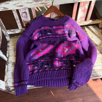 flower pattern purple sweaterc