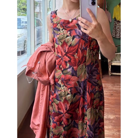 floral sleeve less dress