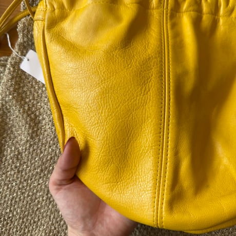 yellow lether bag