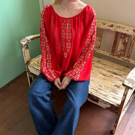 see-through embroidery tunic