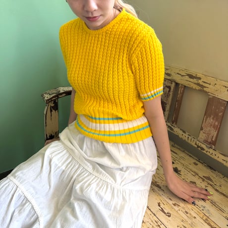 yellow knit tops