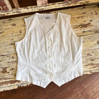 cutwork vneck vest