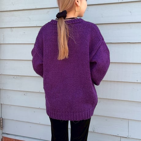 flower pattern purple sweaterc
