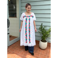 White embroidery Mexican dress