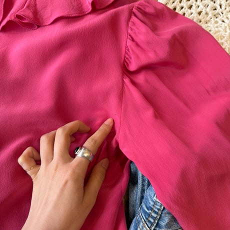 made in Italy pink frill blouse