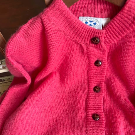 made in Scotland pink knit cardigan