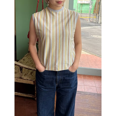 stripe sleeveless tops
