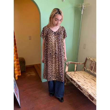 leopard midi  dress