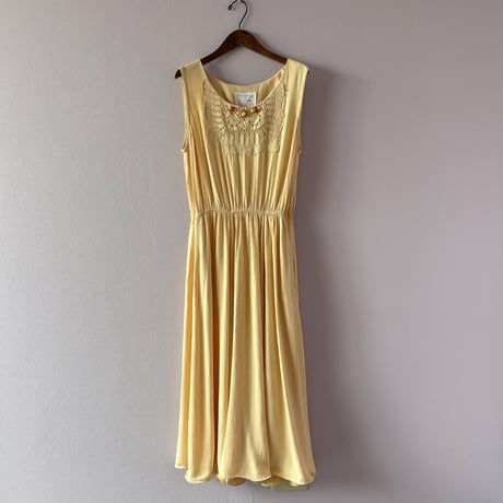 made in USA beads  embroidery long dress