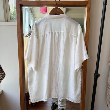 open collar silk shirt