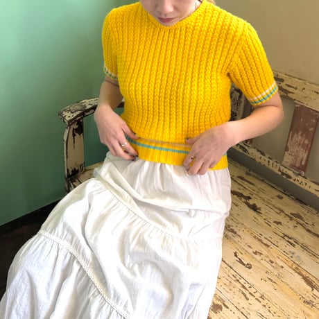 yellow knit tops