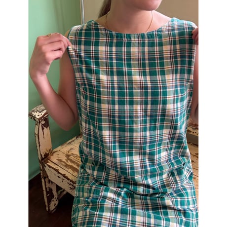 check pattern midi dress